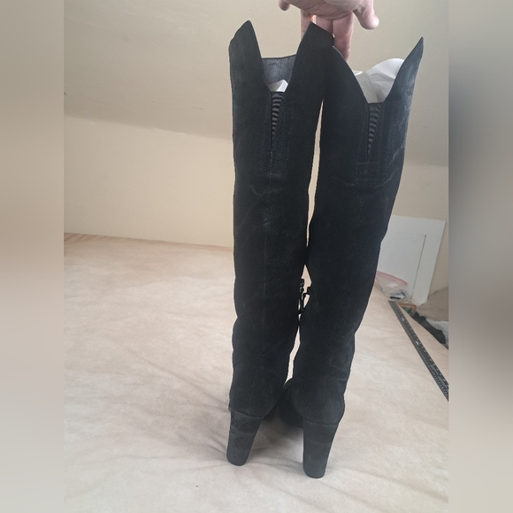 Franco Sarto L-Hesperia Black Suede Over the Knee Boots Size 9 - Picture 3 of 14
